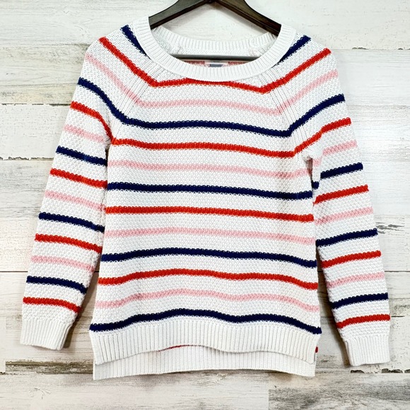 Old Navy Sweaters - Old Navy Womens Multi Color Stripe Textured Cotton Blend Crewneck Sweater Medium